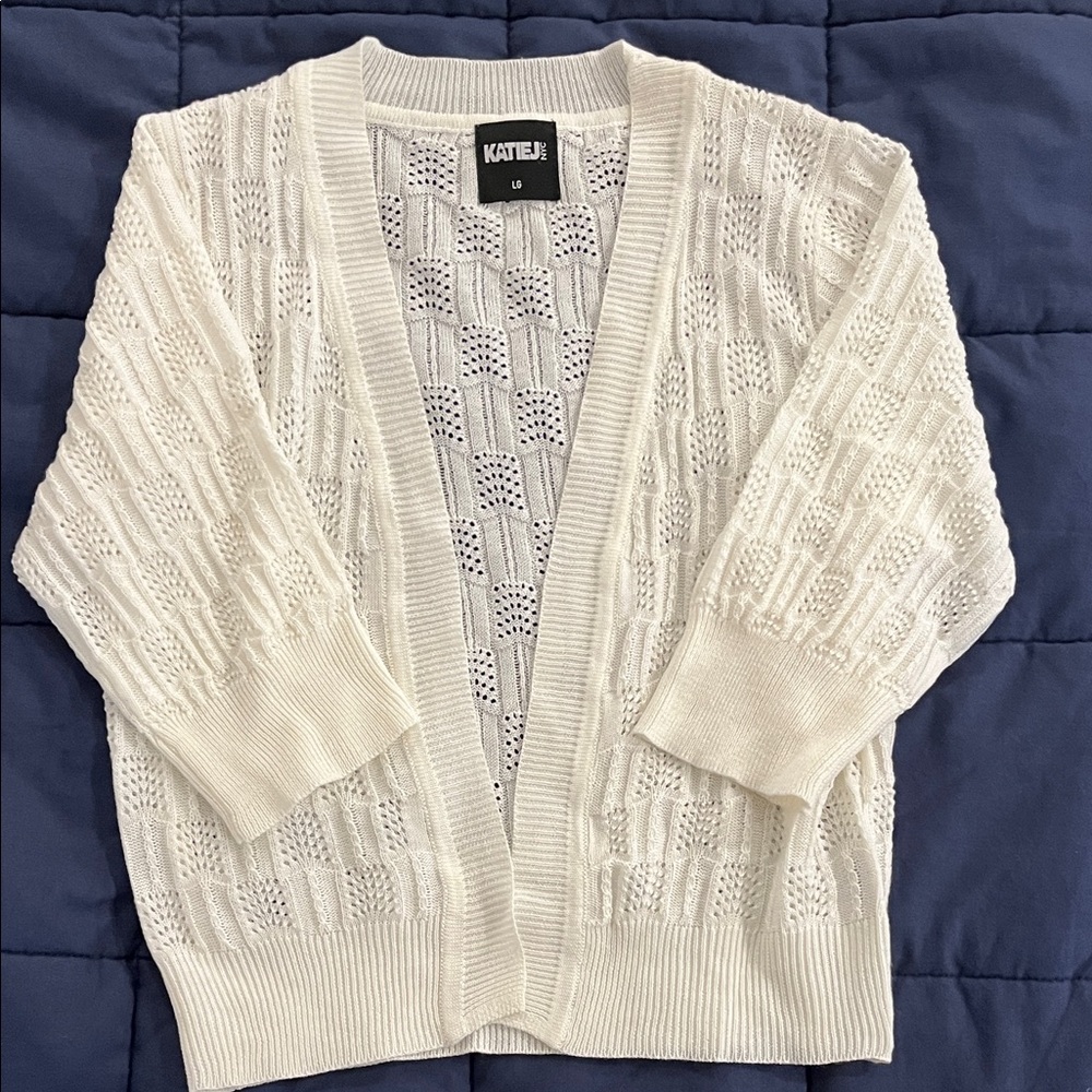 Katie J NYC Cream Knit Sweater